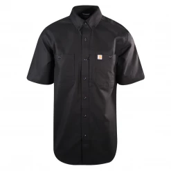 Carhartt Men's Black Rugged Professional Series Canvas S/S Woven Shirt (S01)
