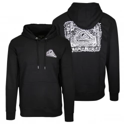 Quiksilver Men's Black Sketch Pull Over Hoodie (S01) Quik Silver