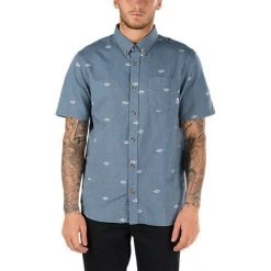 Vans Off The Wall Men's Dress Blue Houser S/S Woven Shirt