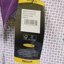 Mens Greg Norman Men's White Purple Circle Design S/S Polo Shirt