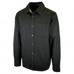 PrAna Men's Dark Green Essential Solid L/S Flannel Shirt (S75)