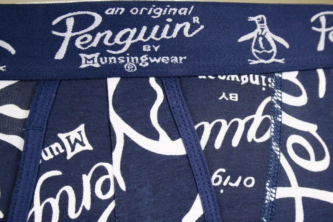 Original Penguin Men's Navy White Large Penguin Boxer Brief (S03B) 5 Original Penguin Men's Navy White Large Penguin Boxer Brief (S03B)
