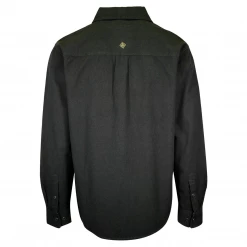 PrAna Men's Dark Green Essential Solid L/S Flannel Shirt (S75)