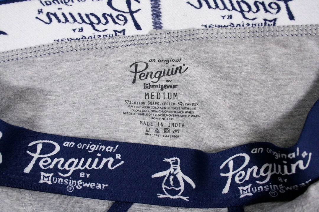 Spotted Clothing Original Penguin Men's Grey With Navy Open Fly Boxer Brief (S02) 6 Spotted Clothing Original Penguin Men's Grey With Navy Open Fly Boxer Brief (S02)