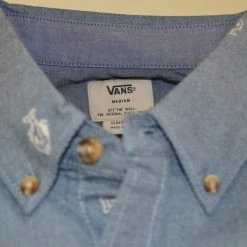 Vans Off The Wall Men's Dress Blue Houser S/S Woven Shirt 10 Vans Off The Wall Men's Dress Blue Houser S/S Woven Shirt