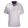 Mens Greg Norman Men's White Purple Circle Design S/S Polo Shirt