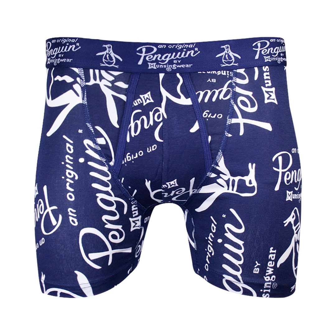 Original Penguin Men's Navy White Large Penguin Boxer Brief (S03B) 3 Original Penguin Men's Navy White Large Penguin Boxer Brief (S03B)