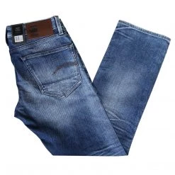 G-Star RAW Men's 3301 Straight Medium Aged Finch Stretch Denim (Retail $150)