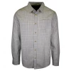 PrAna Men's Aqua Blue Grey Mini Plaid L/S Woven Shirt (S73)