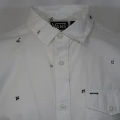 Vans Off The Wall Men's Bright White Cross Hatch-J S/S Woven Shirt