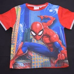 Marvel Kid's Spiderman Red & Blue Skyscraper S/S Tee And Shorts Set Kids