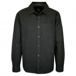 PrAna Men's Dark Green Essential Solid L/S Flannel Shirt (S75)