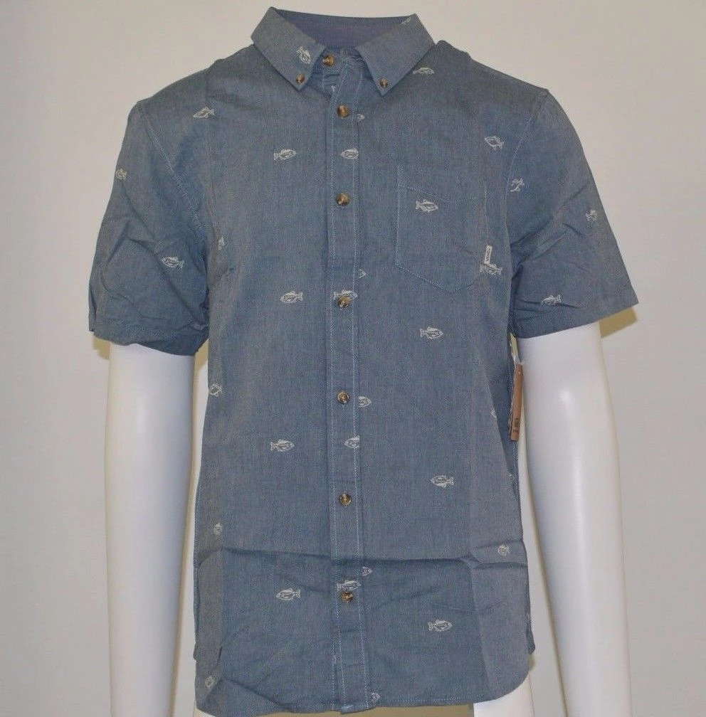 Vans Off The Wall Men's Dress Blue Houser S/S Woven Shirt 4 Vans Off The Wall Men's Dress Blue Houser S/S Woven Shirt