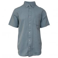 Vans Off The Wall Men's Adriatic Blue Mini-Hex-B S/S Woven Shirt (Medium Only)