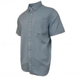 Vans Off The Wall Men's Adriatic Blue Mini-Hex-B S/S Woven Shirt (Medium Only)