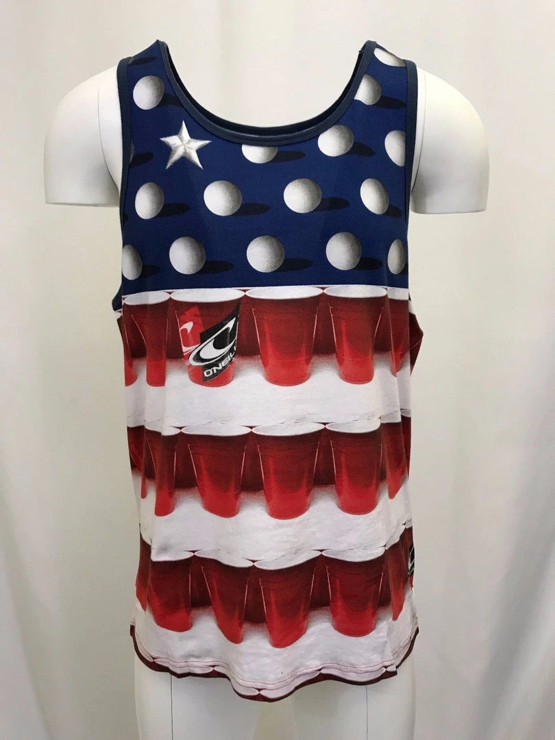 O'Neill Men's American Beer Pong Sleeveless Tank Top (Retail $30) 4 O'Neill Men's American Beer Pong Sleeveless Tank Top (Retail $30)