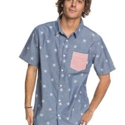 Quiksilver Quik Silver Men's 4th July S/S Woven Shirt (Retail $55)
