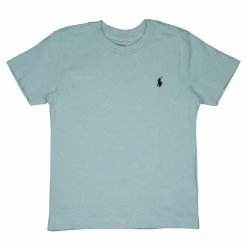 Polo Ralph Lauren Kid's Mint Blue - Navy Pony Round Neck S/S T-Shirt (S10)