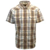 Spotted Clothing PrAna Men's Brown Cream Plaid S/S Woven Shirt (S14)