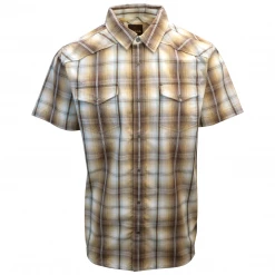 Spotted Clothing PrAna Men's Brown Cream Plaid S/S Woven Shirt (S14)