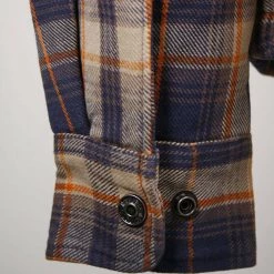 Harley-Davidson Women's Navy Orange Tan Plaid L/S Woven Shirt Jacket