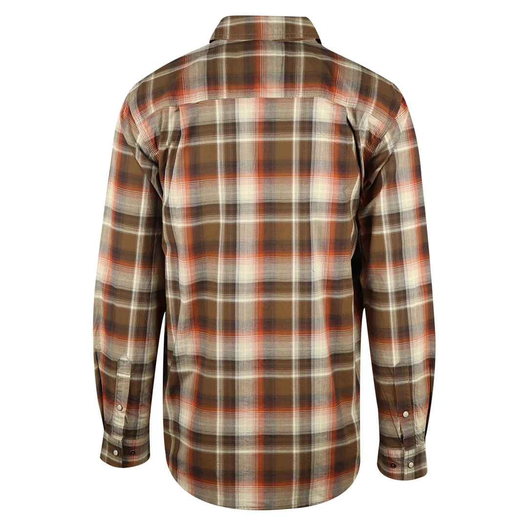 Carhartt Men's Brown Autumn Orange Cream Plaid Snap Front L/S Woven Shirt (S04) New Arrivals 5 Carhartt Men's Brown Autumn Orange Cream Plaid Snap Front L/S Woven Shirt (S04) New Arrivals