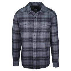 PrAna Men's Turquoise & Black Plaid L/S Flannel Shirt (S44)