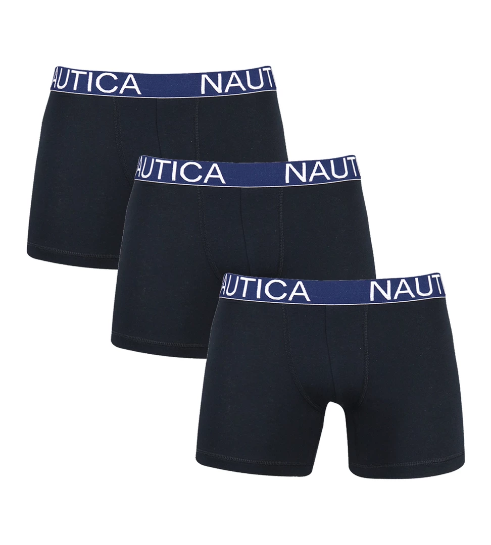 Nautica Men's Black Stretch 3 Pack Boxer Briefs 3 Nautica Men's Black Stretch 3 Pack Boxer Briefs