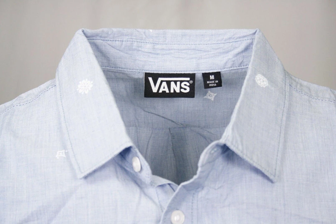 VANS Men's True Blue Cross Hatch-B S/S Woven Shirt 8 VANS Men's True Blue Cross Hatch-B S/S Woven Shirt