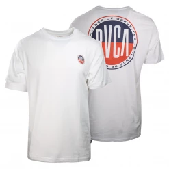RVCA Men's White Navy Red Circle Regular Fit S/S T-Shirt (S15)