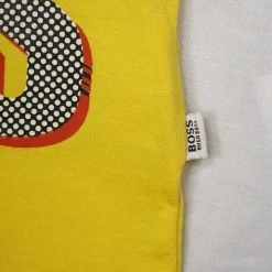 Hugo Boss Kid's Yellow Dotted Text S/S T-Shirt (S13) 12 Months T-Shirts
