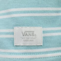 Vans Men's Cyan Blue White Striped Just Smile S/S T-Shirt (S02)