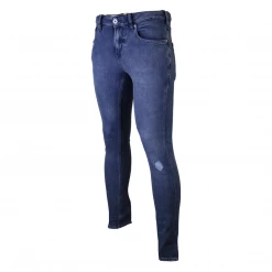 Scotch & Soda Men's Blue Bi-Stretch Skim Distressed Denim Jeans