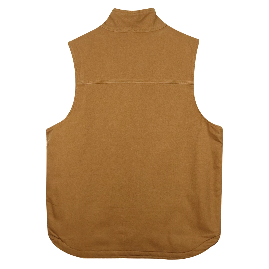 Carhartt Men's Golden Brown Loose Fit Duck Sherpa-Lined Mock-Neck Vest (S02A) 4 Carhartt Men's Golden Brown Loose Fit Duck Sherpa-Lined Mock-Neck Vest (S02A)