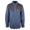 New Arrivals Carhartt Men's Heather Blue Black Two Tone Relaxed Fit L/S Flannel Shirt (S21)