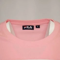 FILA Women's White & Pink Three Tone Logo S/S T-Shirt