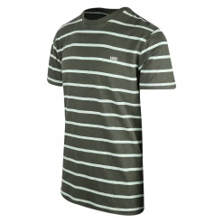 Vans Men's Ranger Green Teal Striped Endless S/S T-Shirt (S01)
