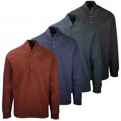 Mens Eddie Bauer Men's Sherpa-Lined Thermal Henley L/S T-Shirt (Retail $90)