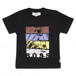 T-Shirts Hugo Boss Kid's Black Bicycle Wheel Art S/S T-Shirt (S07)
