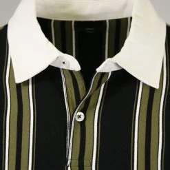 OBEY Men's Stripe Button L/S Polo Shirt (S03)