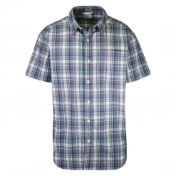 Carhartt Men's Blue White Plaid S/S Woven Shirt (S05)
