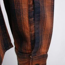 Harley-Davidson Women's Orange Black Plaid Milwaukee, WIS. L/S Woven Shirt (S10)