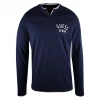 Mens Guess Men's Navy Culkin Slit Henley L/S T-Shirt (Size S & M)