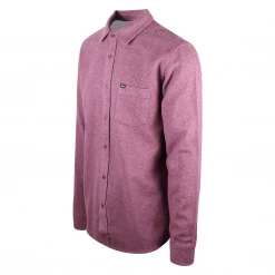 Obey Men's Heather Wine Red L/S Flannel Shirt (Size Medium)