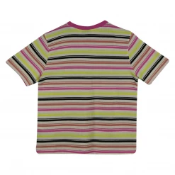 Volcom Girl's Yellow & Pink Multicolour Striped S/S T-Shirt (S01)