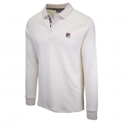FILA Men's Cream Beige F-Box L/S Polo T-Shirt (S02) (Size XS)
