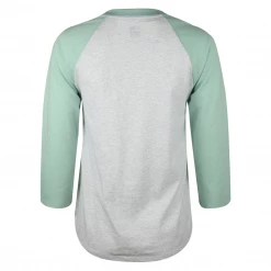 Vans Women's Heather Gray & Pastel Green Baseball L/S T-Shirt (612)