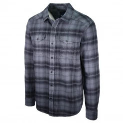 PrAna Men's Turquoise & Black Plaid L/S Flannel Shirt (S44)