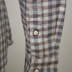 Harley-Davidson Women's Grey Blue Plaid L/S Woven Shirt