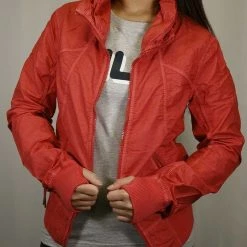 Clearance Bench Women's Pink Red Militaristic Zip-Up Jacket (Medium)